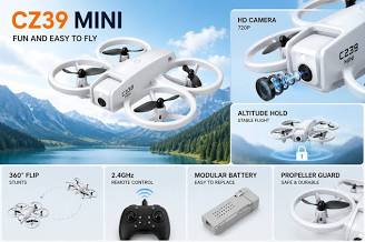 Papaspace Cz39 Mini Drone With Camera Foldable Rc Drone 360 Flip & Altitude Hold For Kids Drone